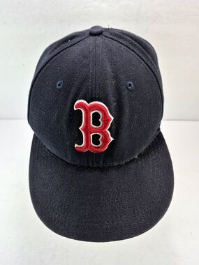 VTG New Era 59FIFTY Boston Red Sox Fitted Hat 7 1/4 Navy Blue On-Field Cap